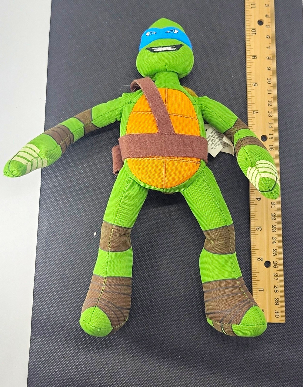 TMNT Leonardo Plush Stuffed Animal 11" Green Blue Orange Brown w/ Label